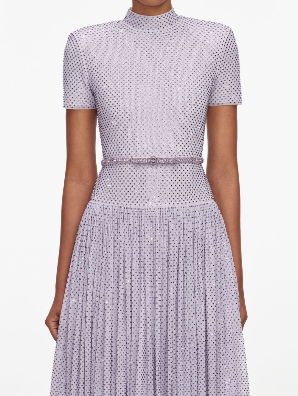 Self Portrait Lilac Rhinestone Midi Dress - Picture 4 of 13